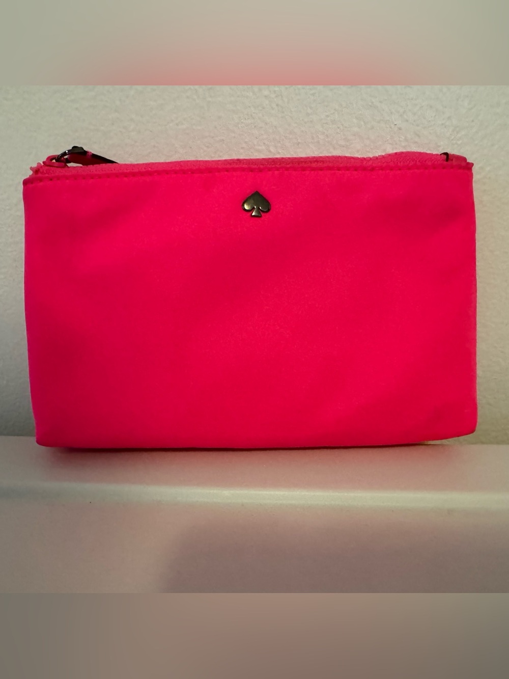 kate spade Bright Pink nylon double zipper wristlet